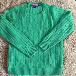 Vineyard Vines Green Cable Knit Cashmere Sweater